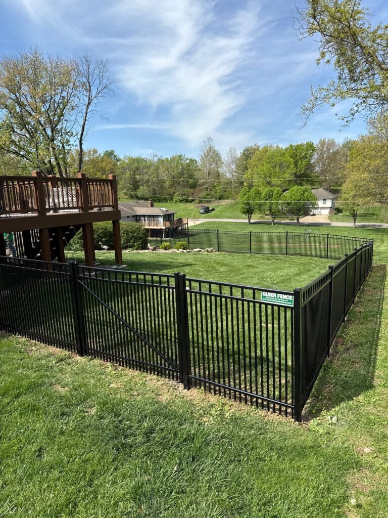 Ornamental Fencing Kanas City Black metal fence backyard